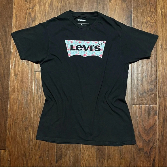 Levi’s Classic Logo Flamingo Short Sleeve Graphic T-Shirt - Picture 1 of 8